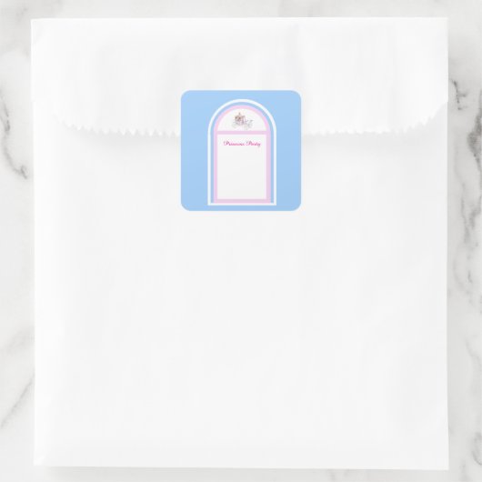 Kinder Prinses Verjaardag Party Square Sticker (Tas)