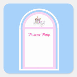 Kinder Prinses Verjaardag Party Square Sticker