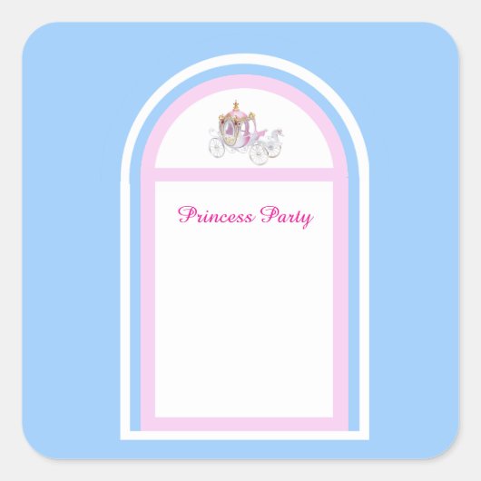 Kinder Prinses Verjaardag Party Square Sticker (Voorkant)