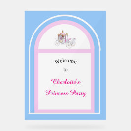 Kinder prinses verjaardagsfeest welkomstbord acryl bord