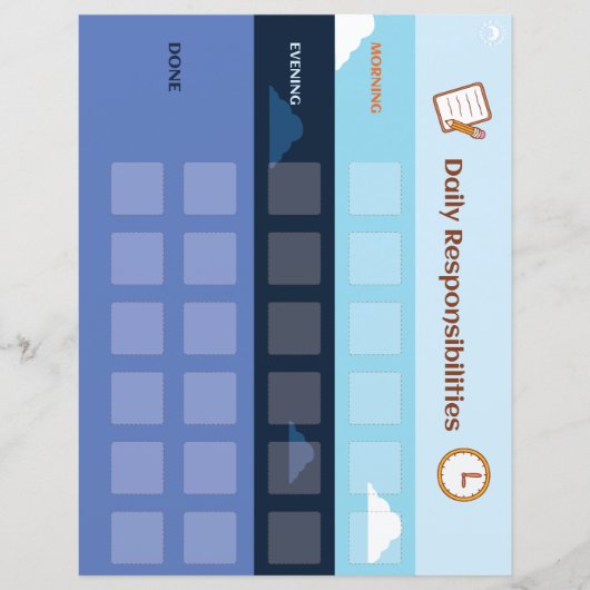 Kinder printbare kaart voor routineklus (Voorkant)