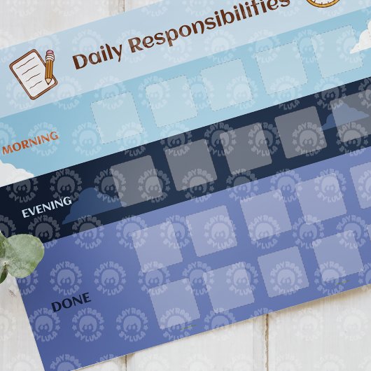 Kinder printbare kaart voor routineklus