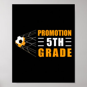 Kinder promotie 5e klas voetbal terug naar school poster