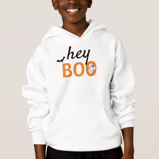 Kinder "Pull-Over Hoodie" — hey BOO Ghost/vleermui (Voorkant)