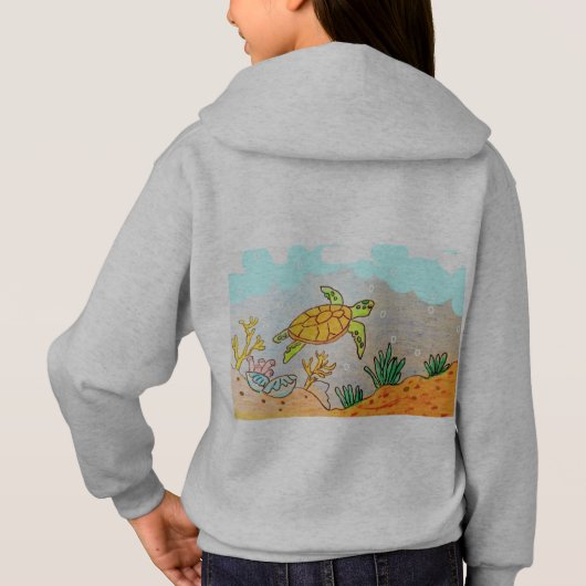 KINDER PULLOVER HOODIE - ZEE SCHILDPAD (Achterkant)
