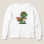 🦖🦸‍♂️ Kinder Pullover – Lustiger Dino mit Cape  (Voorkant)