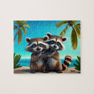 Kinder Raccoons Jigzaag Puzzle - Tropisch Legpuzzel