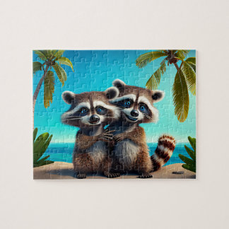 Kinder Raccoons Jigzaag Puzzle - Tropisch Legpuzzel