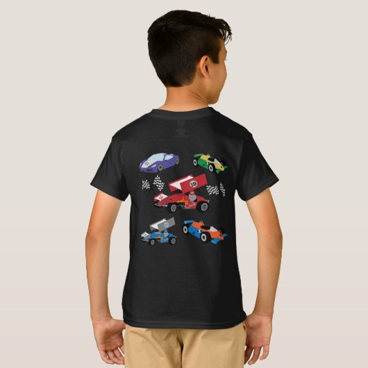 Kinder race auto T-shirt (Achterkant volledig)