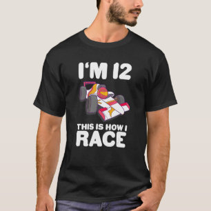 Kinder raceauto 12e Verjaardag 12 Twaalf Peuter Fo T-shirt