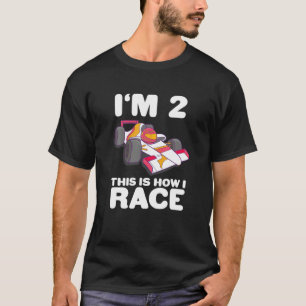Kinder raceauto 2de verjaardag 2 twee peuterformul t-shirt