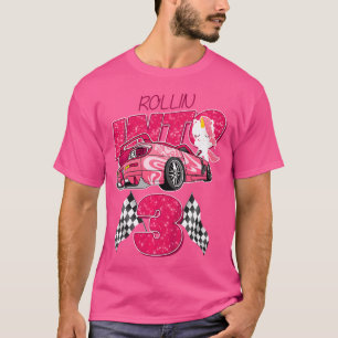 Kinder raceauto 3e verjaardag Shirt meisjes racen