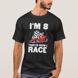 Kinder raceauto 8e Verjaardag 8 Acht peuter Formu T-shirt