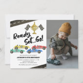 Kinder racewagen Elke ouderdom foto Kaart (Voorkant)