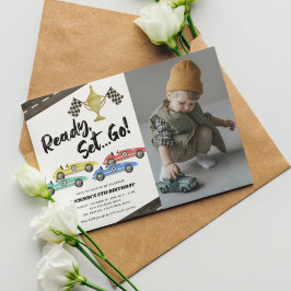 Kinder racewagen Elke ouderdom foto Kaart