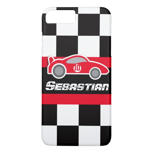Kinder racewagen met de naam iphone case (Achterkant)