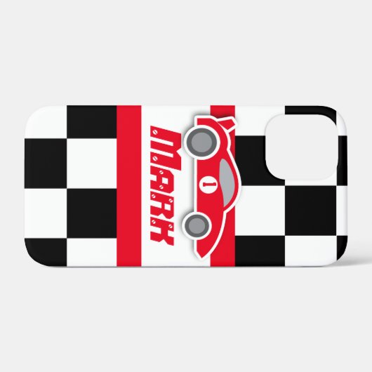 Kinder racewagen met de naam iphone case (Achterkant (horizontaal))