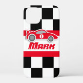 Kinder racewagen met de naam iphone case (Achterkant)