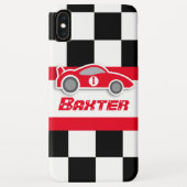 Kinder racewagen met de naam iphone case (Achterkant)
