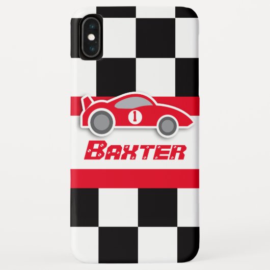 Kinder racewagen met de naam iphone case (Achterkant)