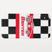 Kinder racewagen met de naam iphone case (Achterkant (horizontaal))