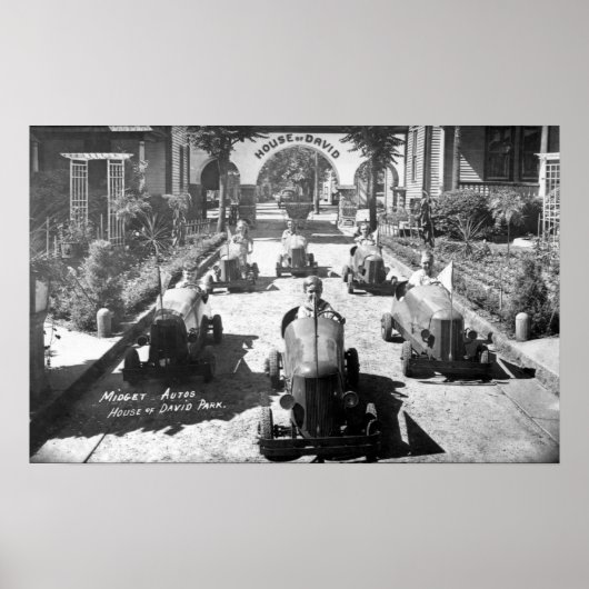 Kinder racing in miniatuurauto's poster (Voorkant)