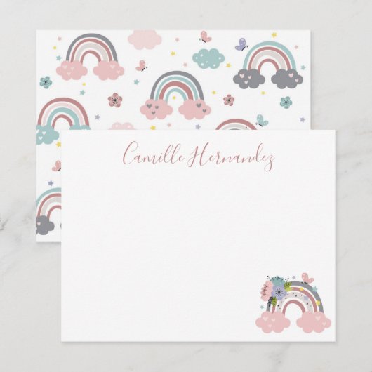 Kinder Rainbow-kaart Notitiekaartje (Voorkant / Achterkant)
