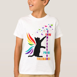 Kinder Rainbow Pride Cat en Butterfly T-Shirt