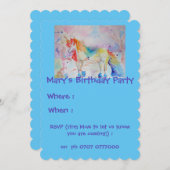 Kinder Rainbow Unicorn Verjaardag Uitnodiging (Voorkant / Achterkant)