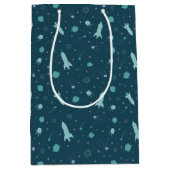 Kinder raketschild naar ruimtevaartsatoren medium cadeauzakje (Voorkant)