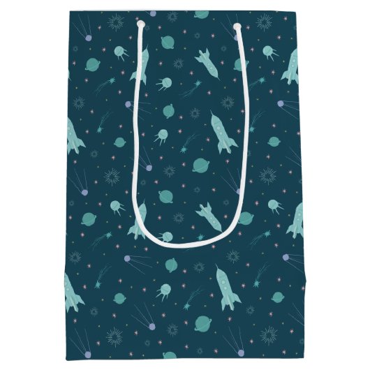 Kinder raketschild naar ruimtevaartsatoren medium cadeauzakje (Achterkant)