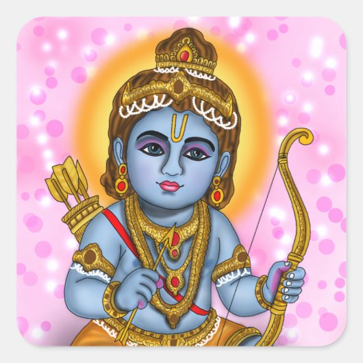 Kinder-Rama-sticker Vierkante Sticker (Voorkant)