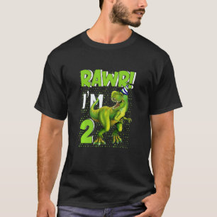 Kinder Rauw Ik ben 2-jarige jongen Dinosaur 2 jaar T-shirt