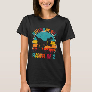 Kinder Rawr Ik ben 2 Dinosaurus 2e Verjaardags Jon T-shirt