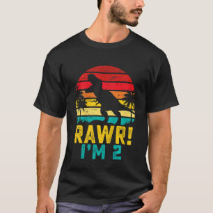 Kinder Rawr Ik ben 2 Dinosaurus Rex 2 Jaar Oud 2e T-shirt