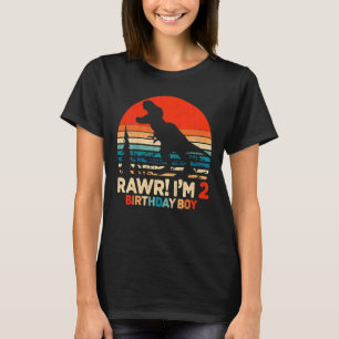 Kinder rawr ik ben 2 rex 2 jaar oud 2e verjaardags t-shirt