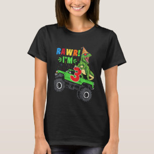 Kinder Rawr Ik ben 3 Dinosaurus T Rex Monster Truc T-shirt