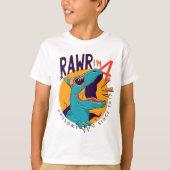Kinder Rawr Ik ben 4 4e verjaardag T Rex Dinosaur  T-shirt (Voorkant)