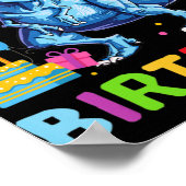 Kinder Rawr Ik ben 55e verjaardag T Rex Dinosaur Poster (Hoek)