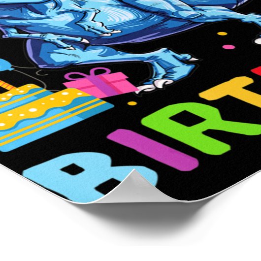 Kinder Rawr Ik ben 55e verjaardag T Rex Dinosaur Poster (Hoek)