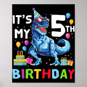 Kinder Rawr Ik ben 55e verjaardag T Rex Dinosaur Poster