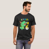 Kinder rawr ik ben 6 dinosaurus b dag feest dino t t-shirt (Voorkant volledig)