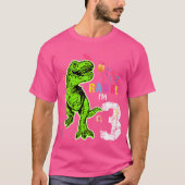 Kinder Rawr I'm 3 3rd Birthday Dinosaur 3 Year Old T-shirt (Voorkant)