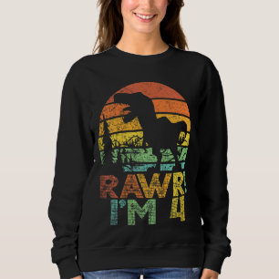 Kinder Rawr Im 4 4th Birthday Rex 4 Year Old Boys Trui