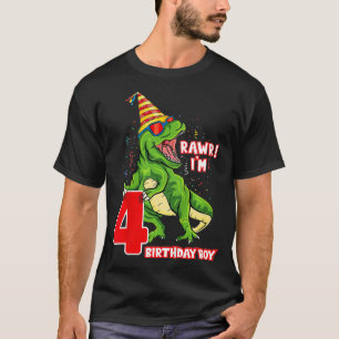 Kinder Rawr I'm 4 4th Birthday T Re Dinosaur Party T-shirt