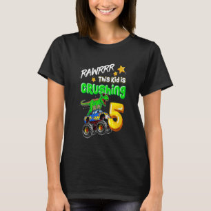 Kinder Rawrr Dit Kind drukt 5 Monster vrachtwagen  T-shirt