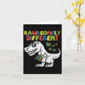 Kinder Rawrsomally Different Trex Dino boys Autism Kaart (Gele Bloem)