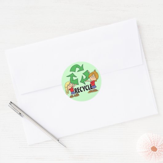 Kinder Recyclen Ronde Sticker (Envelop)