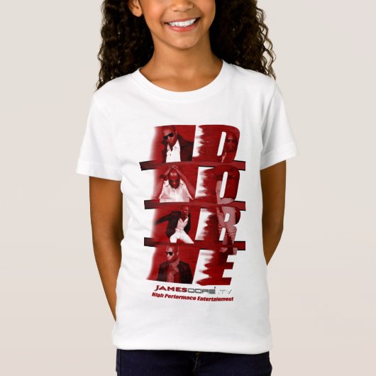 Kinder RED James Dore' T-Shirt Girls White (Voorkant)
