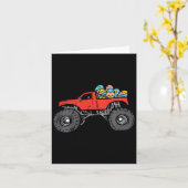 Kinder Red Monster Truck Eggs Easter Hunting Boy Kaart (Gele Bloem)